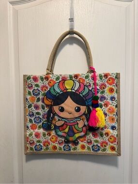 Lele Doll Jute Tote Bag